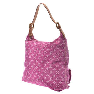 Louis Vuitton Monogram Leather Bag Baggy Pink Denim Hobo